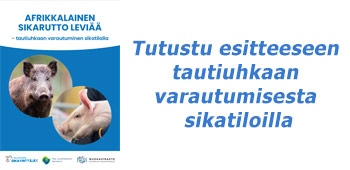 Tautiuhkaan varautumisesta sikotiloilla esitteen kansikuva